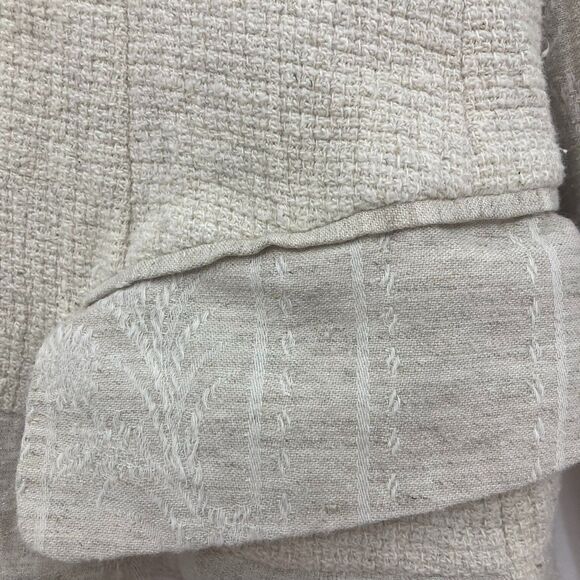 Vintage Express Linen Blazer XS Mixed Texture Beige Shoulder Pads USA 🌾✨ - Picture 13 of 16